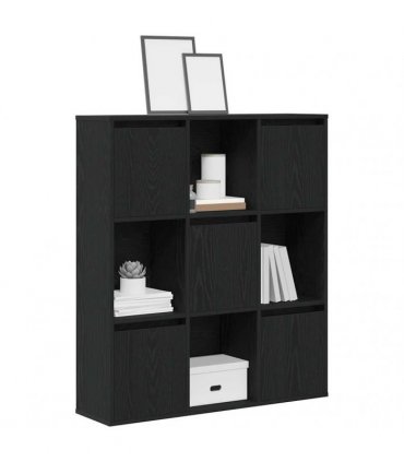vidaXL Bookcase Black Oak 89x24x101.5 cm Engineered Wood