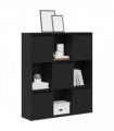 vidaXL Bookcase Black Oak 89x24x101.5 cm Engineered Wood