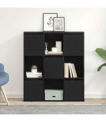 vidaXL Bookcase Black Oak 89x24x101.5 cm Engineered Wood