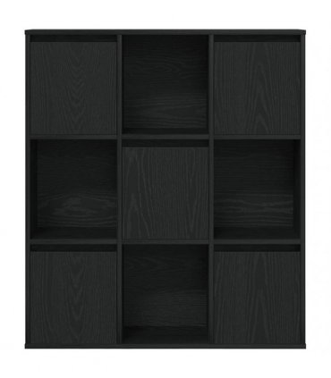 vidaXL Bookcase Black Oak 89x24x101.5 cm Engineered Wood