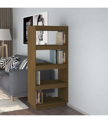 vidaXL Book Cabinet/Room Divider Honey Brown 60x35x135 cm Solid Pinewood