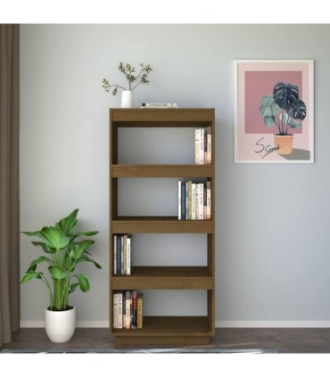 vidaXL Book Cabinet/Room Divider Honey Brown 60x35x135 cm Solid Pinewood