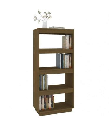 vidaXL Book Cabinet/Room Divider Honey Brown 60x35x135 cm Solid Pinewood