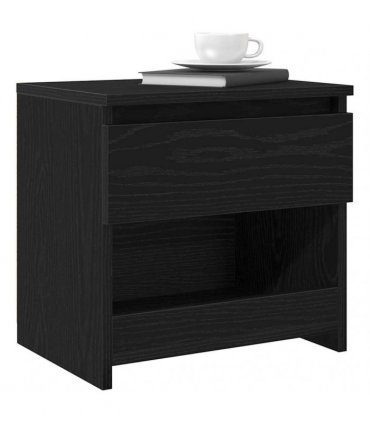 vidaXL Bedside Cabinet 2 pcs Black Oak 40 x 30 x 39 cm Engineered Wood