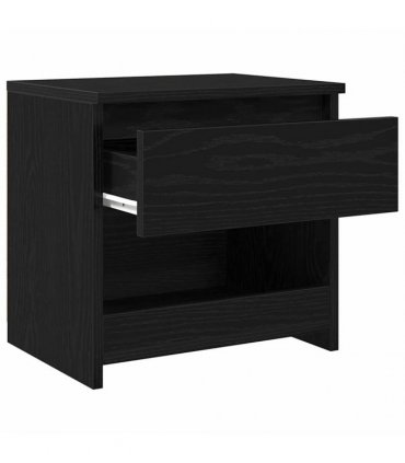 vidaXL Bedside Cabinet 2 pcs Black Oak 40 x 30 x 39 cm Engineered Wood