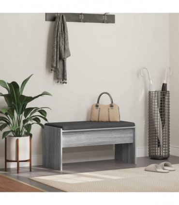 vidaXL Hall Bench with Cushion Grey Sonoma 83 x 38 x 40 cm