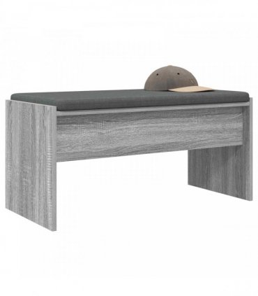 vidaXL Hall Bench with Cushion Grey Sonoma 83 x 38 x 40 cm
