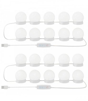 vidaXL Mirror Lights 2 pcs White 4.5 x 4.5 x 4.8 cm Plastic