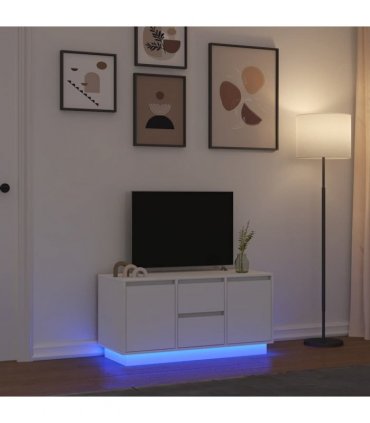vidaXL TV Cabinet with LED Lights White 100x41x50 cm