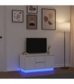vidaXL TV Cabinet with LED Lights White 100x41x50 cm