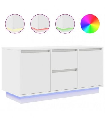 vidaXL TV Cabinet with LED Lights White 100x41x50 cm
