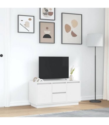 vidaXL TV Cabinet with LED Lights White 100x41x50 cm