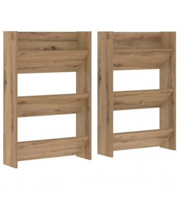 vidaXL Shoe Cabinet 2 pcs Artisan Oak 60 x 18 x 90 cm Engineered Wood