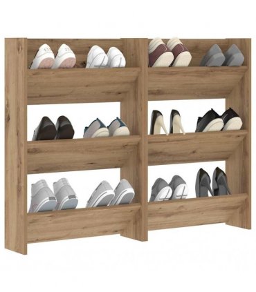 vidaXL Shoe Cabinet 2 pcs Artisan Oak 60 x 18 x 90 cm Engineered Wood