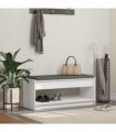 vidaXL Hall Bench White 103 x 38 x 45 cm Engineered Wood and Fabric