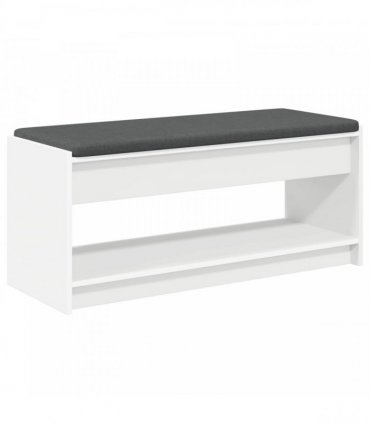 vidaXL Hall Bench White 103 x 38 x 45 cm Engineered Wood and Fabric