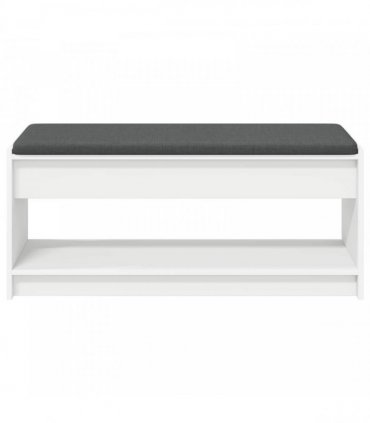 vidaXL Hall Bench White 103 x 38 x 45 cm Engineered Wood and Fabric