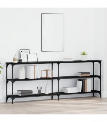 vidaXL Console Table Black oak 200 x 29 x 75 cm