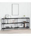 vidaXL Console Table Black oak 200 x 29 x 75 cm