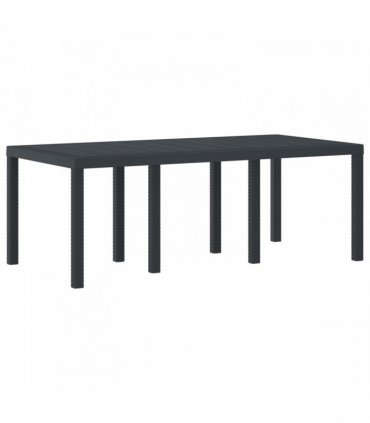 vidaXL Garden Table Anthracite 200 x 100 x 73 cm Poly Rattan