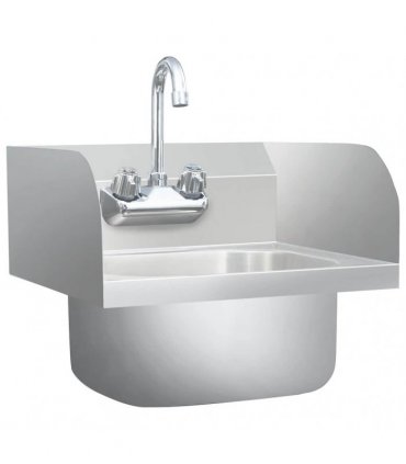 vidaXL Commercial Hand Wash Sink with Faucet Stainless Steel