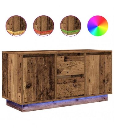 vidaXL TV Cabinet with LED Lights Old Wood 100x41x50 cm