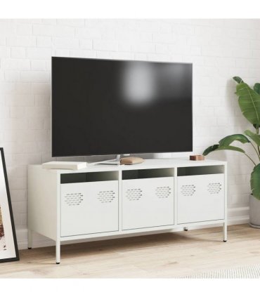 vidaXL TV Cabinet White 101.5x39x43.5 cm Cold-rolled Steel