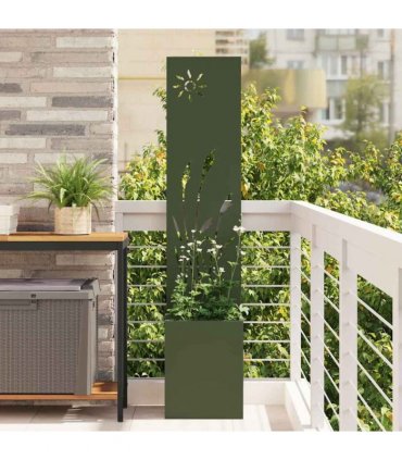 vidaXL Garden Privacy Screen Olive green 32 x 150 cm Cold-rolled steel
