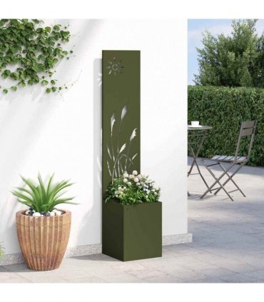 vidaXL Garden Privacy Screen Olive green 32 x 150 cm Cold-rolled steel