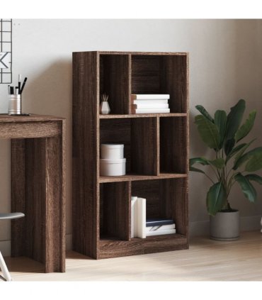 vidaXL Bookcase Brown Oak 57x28.5x107.5 cm Engineered Wood