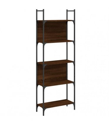 vidaXL Bookshelf 5-Tier Brown Oak 60.5x24x166.5 cm Engineered Wood