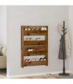 vidaXL Shoe Cabinet 2 pcs Old wood 80 x 18 x 60 cm Engineered Wood