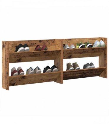 vidaXL Shoe Cabinet 2 pcs Old wood 80 x 18 x 60 cm Engineered Wood