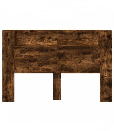vidaXL Headboard Cabinet with LED Smoked Oak 160 x 16.5 x 103.5 cm