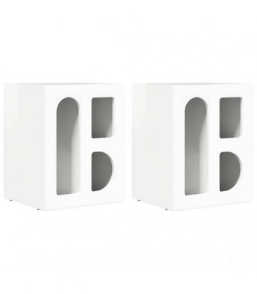 vidaXL Bedside Table ELST 2 pcs High Gloss White 40 x 35 x 50 cm