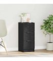 vidaXL Sideboard with Drawer Black Oak 30 x 30 x 70 cm Engineered Wood