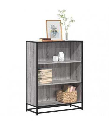 vidaXL Book Cabinet Grey Sonoma 80.5x35x107.5 cm Engineered Wood