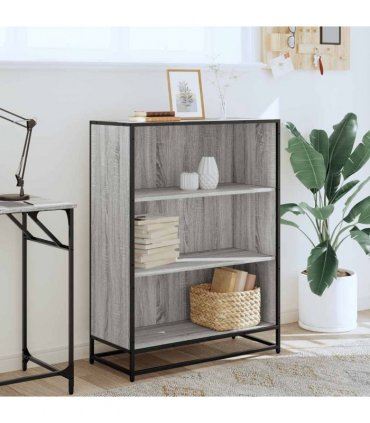 vidaXL Book Cabinet Grey Sonoma 80.5x35x107.5 cm Engineered Wood