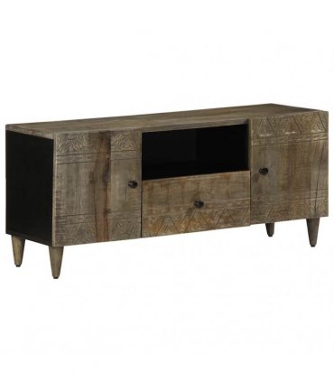 vidaXL TV Cabinet Light Grey 105x33.5x46 cm Solid Wood Mango