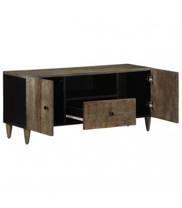 vidaXL TV Cabinet Light Grey 105x33.5x46 cm Solid Wood Mango