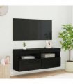 vidaXL TV Wall Cabinet Black Oak 100 x 30 x 40 cm Engineered Wood