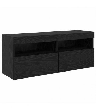 vidaXL TV Wall Cabinet Black Oak 100 x 30 x 40 cm Engineered Wood