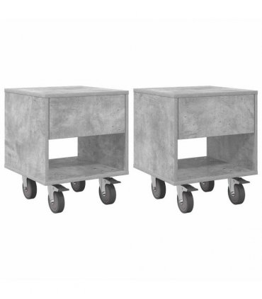 vidaXL Bedside Table 2 pcs Concrete Grey 40.5 x 40 x 48 cm