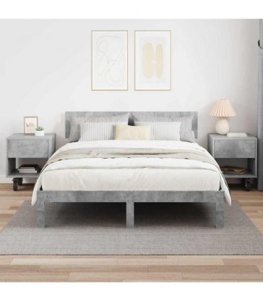 vidaXL Bedside Table 2 pcs Concrete Grey 40.5 x 40 x 48 cm