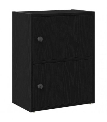 vidaXL Bookcase Black Oak 40x24x52 cm Engineered Wood