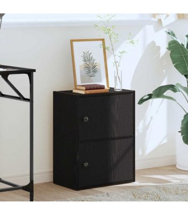 vidaXL Bookcase Black Oak 40x24x52 cm Engineered Wood