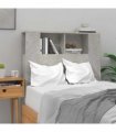 vidaXL Headboard Cabinet | Concrete grey | Engineered wood | Medium