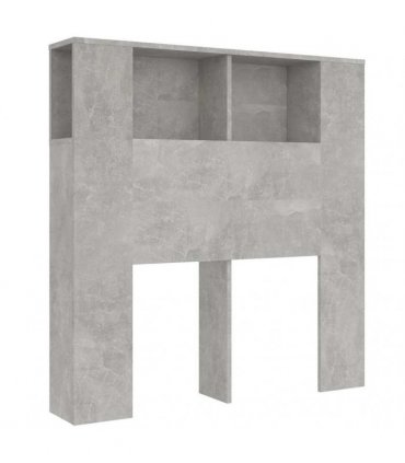 vidaXL Headboard Cabinet | Concrete grey | Engineered wood | Medium