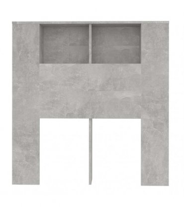 vidaXL Headboard Cabinet | Concrete grey | Engineered wood | Medium