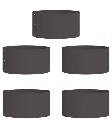 vidaXL Planter Ring 5 pcs Black 40 x 40 x 20 cm Cold-rolled Steel
